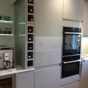 kitchen with wine rack